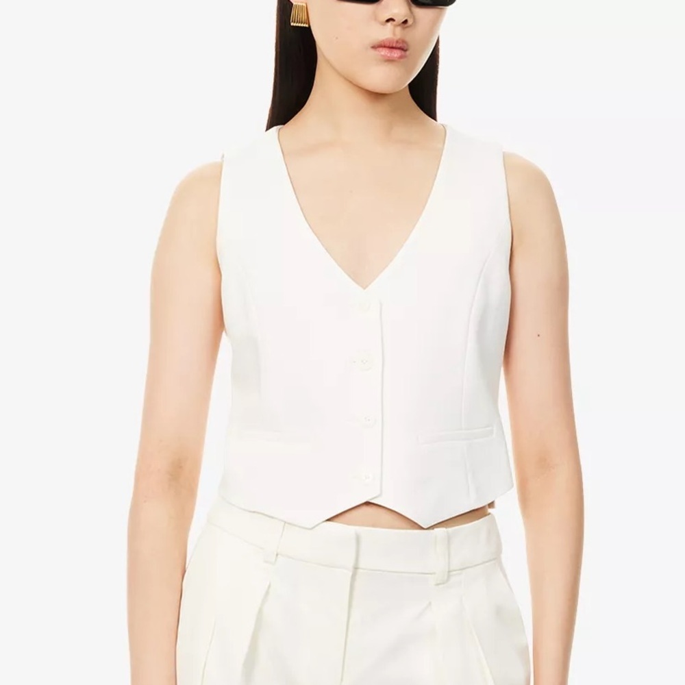 The Frankie Shop Roma Woven Vest White